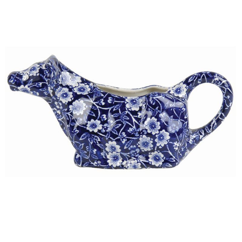 Burleigh Blue Calico Cow Creamer Plain Boxed image number 0